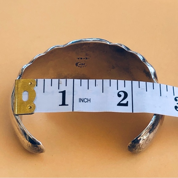 Taxco Mexico 925 Sterling Silver Ribbed Cuff Bracelet Vintage - Picture 6 of 9